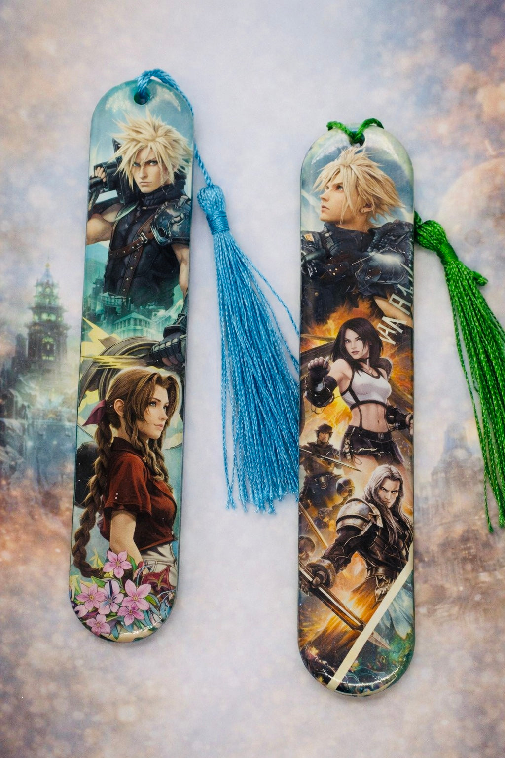 Marque-page illustré Final Fantasy – Univers gaming avec pompon