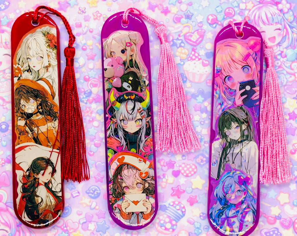 Marque-page Manga rose – Univers Pop Girls