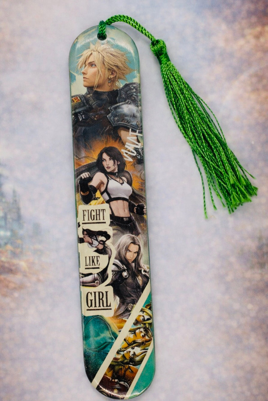 Marque-page illustré Final Fantasy – Univers gaming avec pompon