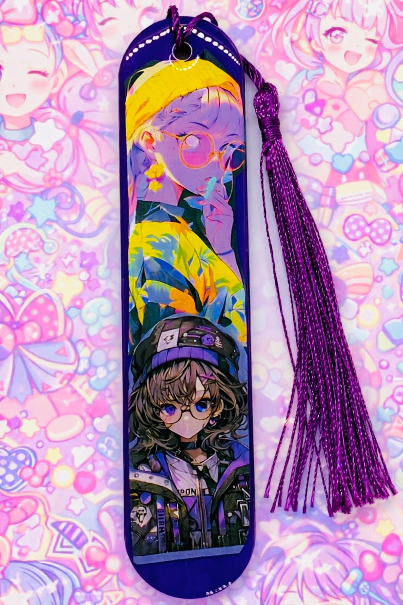 Marque-page manga bleu - Univers bleu pop