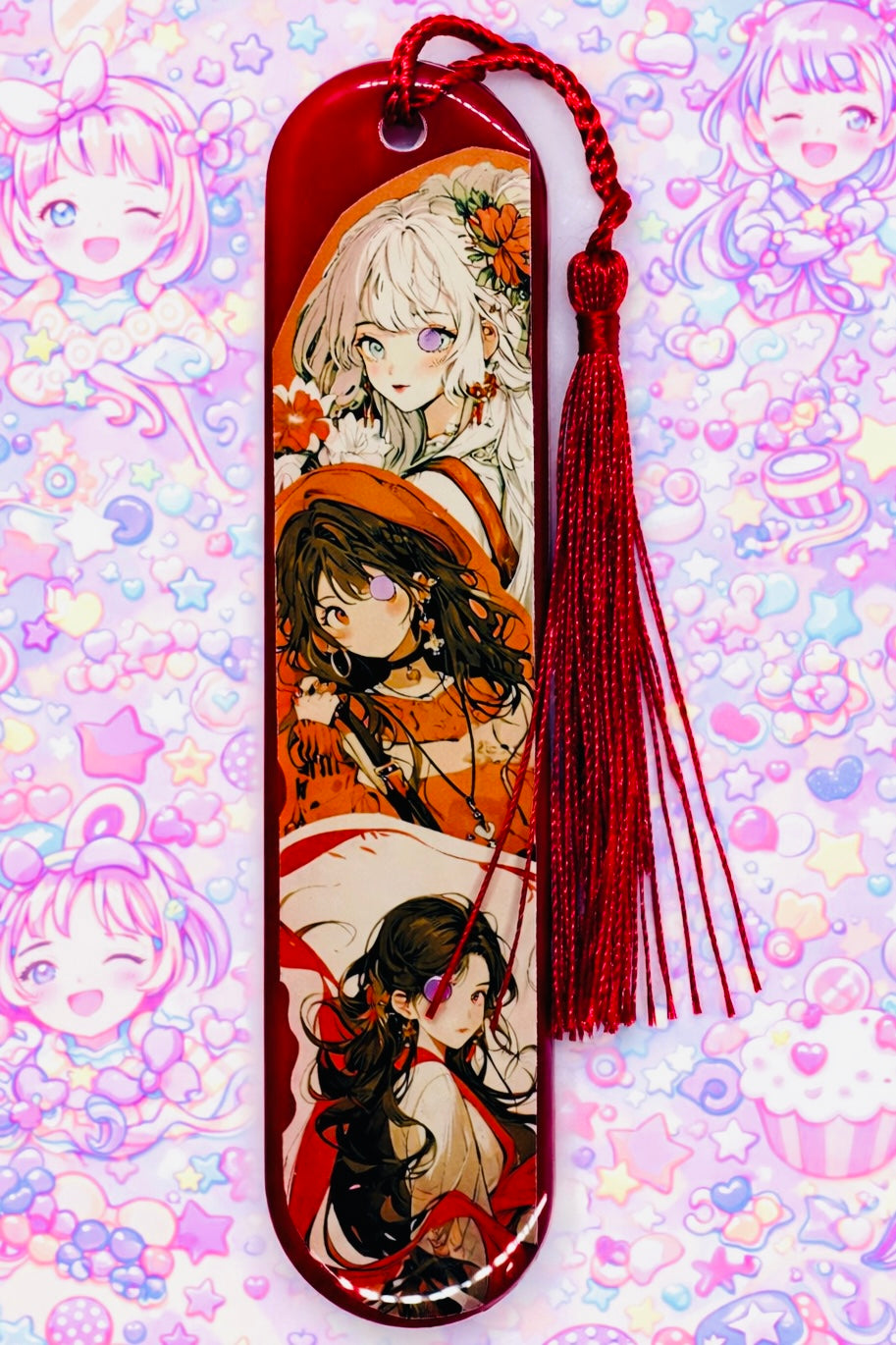 Marque-page manga rouge – Univers Élégance japonaise Rouge