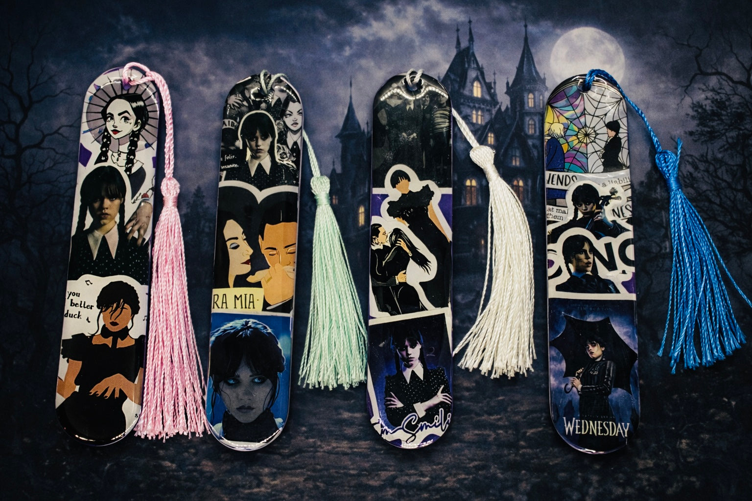 Marque-page Mercredi – Univers sombre et mystérieux