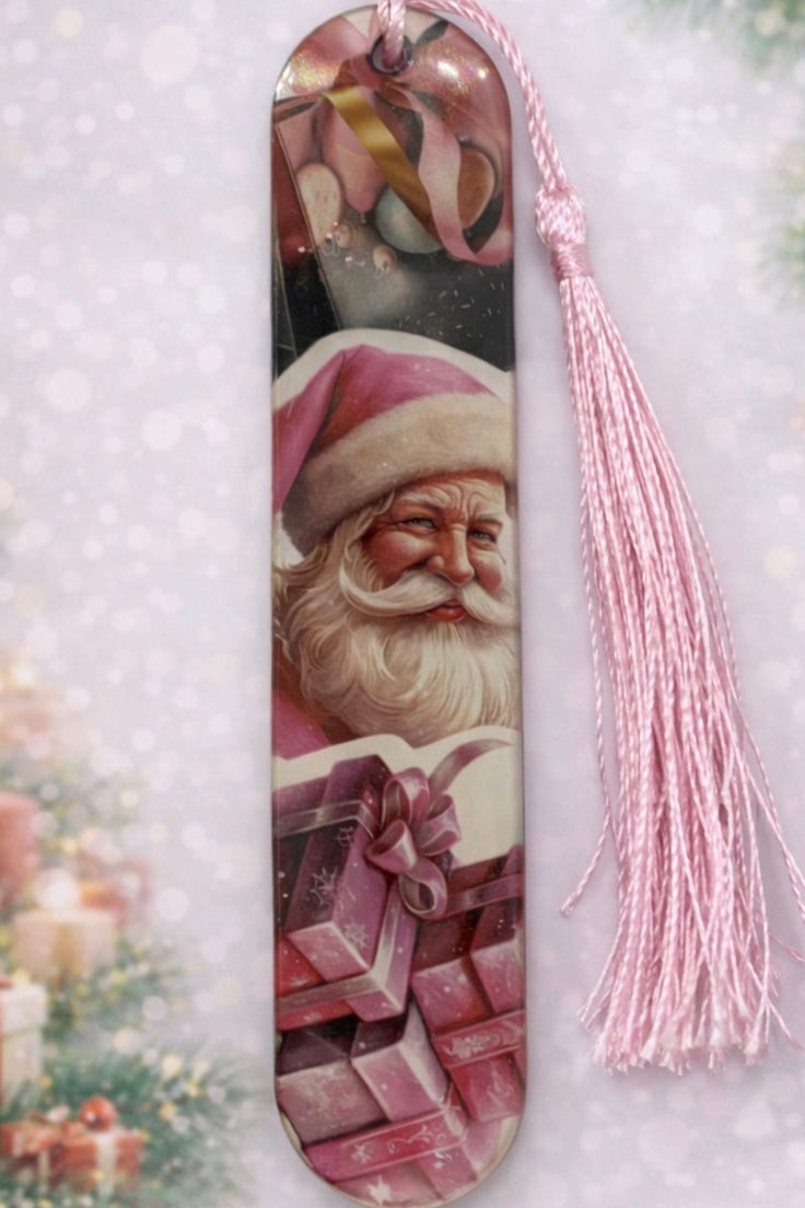 Marque-page illustré Noël – Univers festif avec pompon