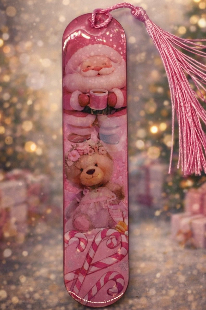 Marque-page illustré Noël – Univers festif avec pompon