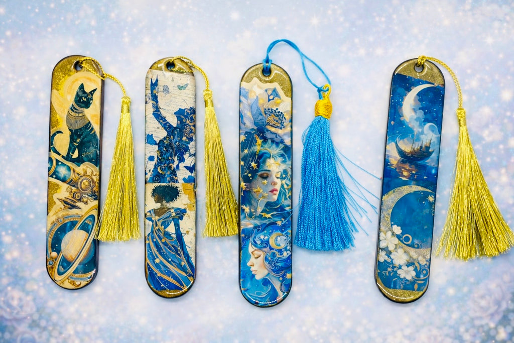 Marque-page illustré Zodiaque – Univers astrologie avec pompon